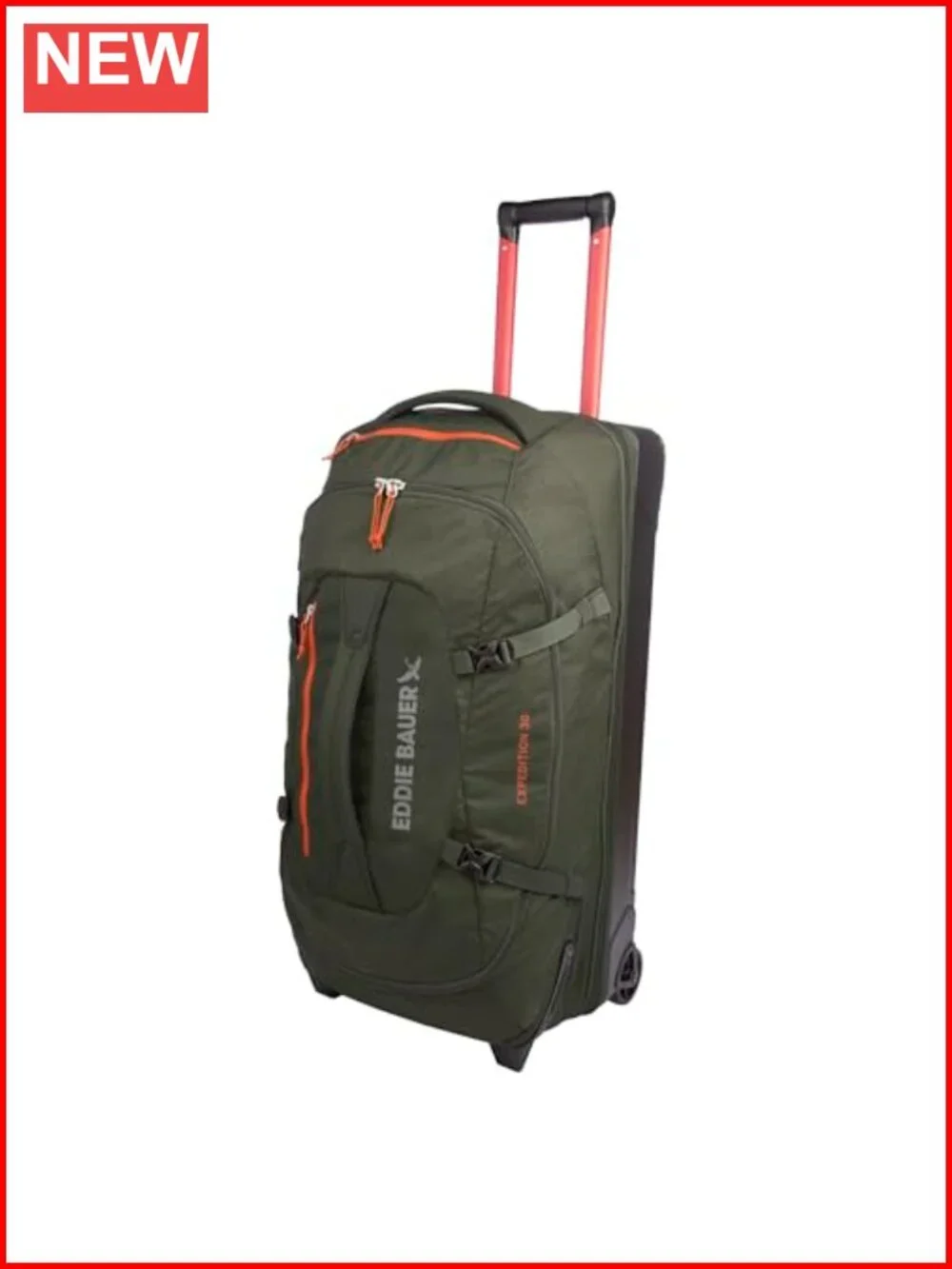 Duffel Bag with Wheels, Telescopic Handle, Nylon, 98L
